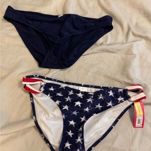 Navy Star Print Bikini Bottoms